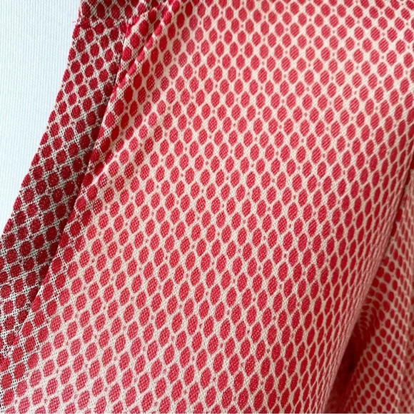 The Limited Orange Red Pattern Blouse Top 70s Look See-Through 3/4 Sleeve Sz XS - Picture 11 of 13